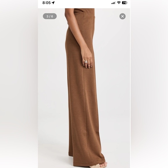 Victor Glemaud Shopbop Brown High-Rise Wide Leg Sweater Trousers Pants Large - Picture 4 of 13